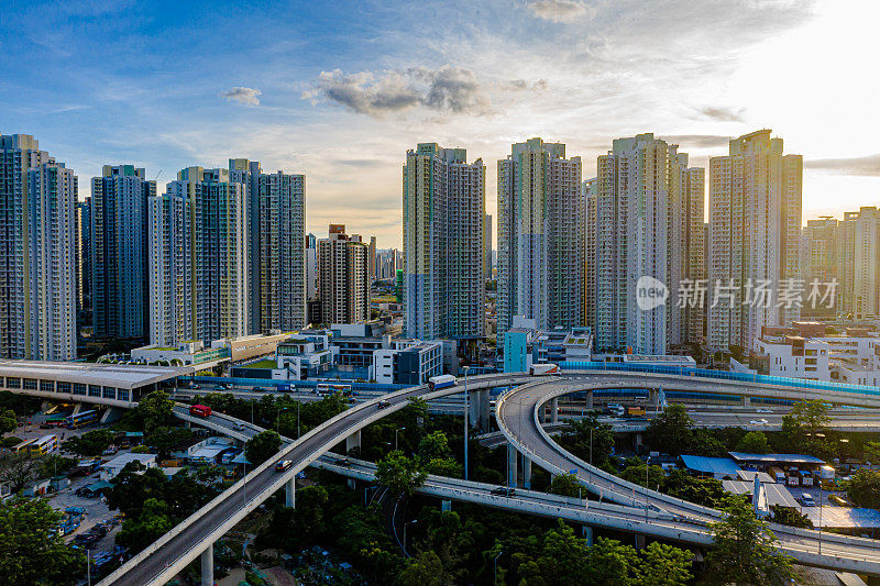 Aerial view of the Choi Hung Estate in Kowloon city, Hong Kong